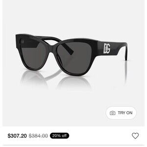 Dolce and Gabbana Dark Grey Cat Eye Ladies Sunglasses DG4449 501/87 54